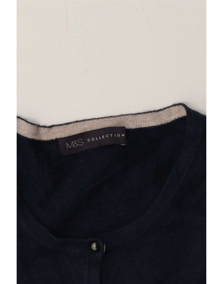 Marks & Spencer Womens Cardigan Sweater UIK 12 Medium Navy Blue