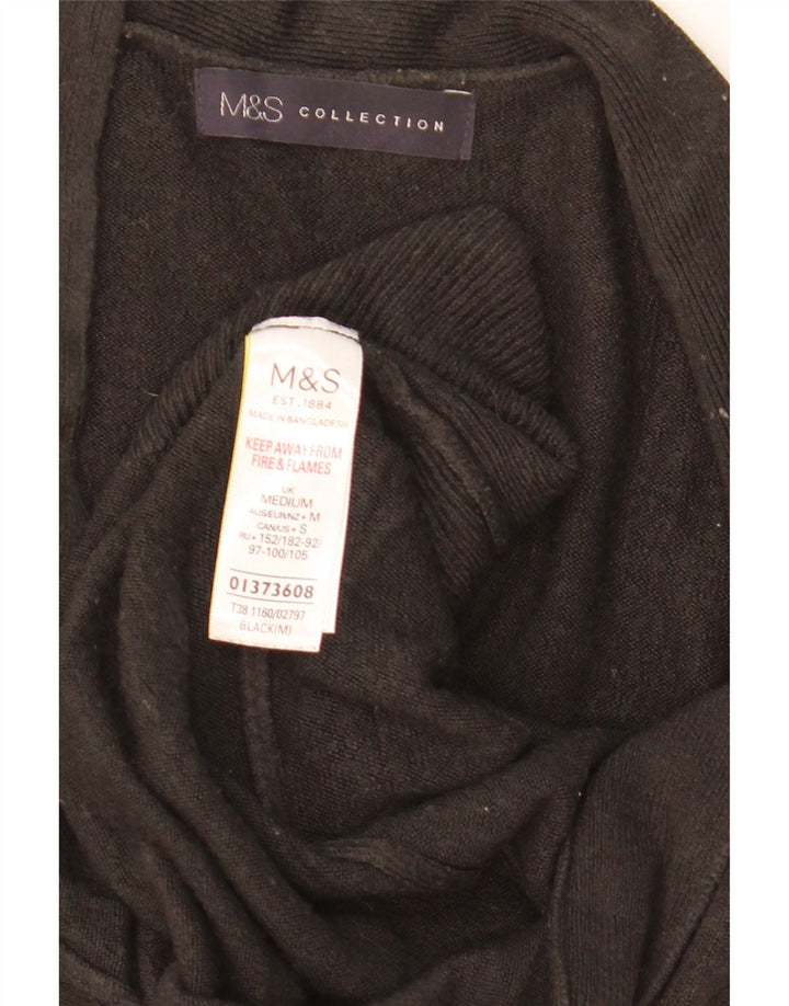 Marks & Spencer Offener Damen-Cardigan-Pullover UK 14 Mittelschwarzes Acryl