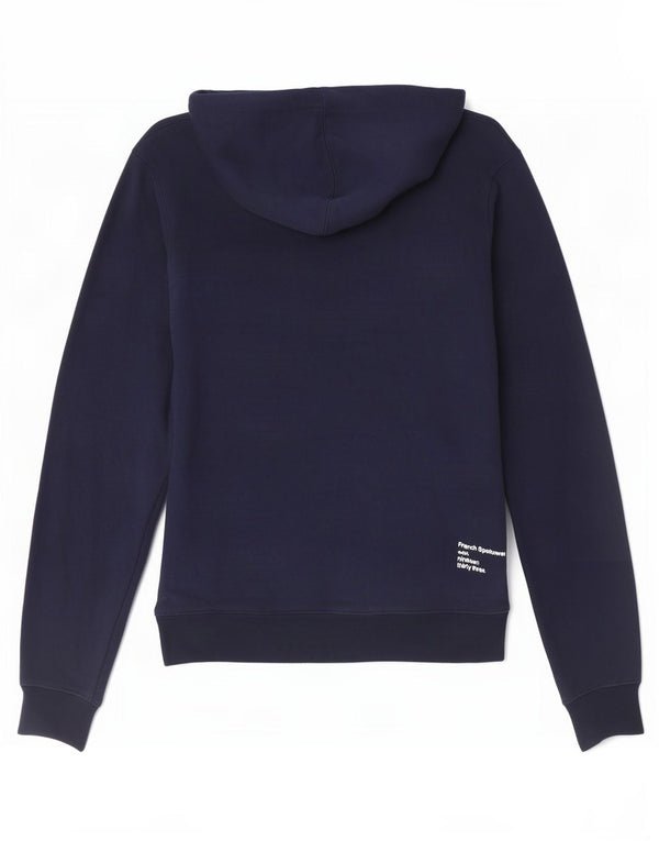 Lacoste Herren-Kapuzenpullover mit grafischer klassischer Passform, Größe 2 XS, marineblaue Baumwolle