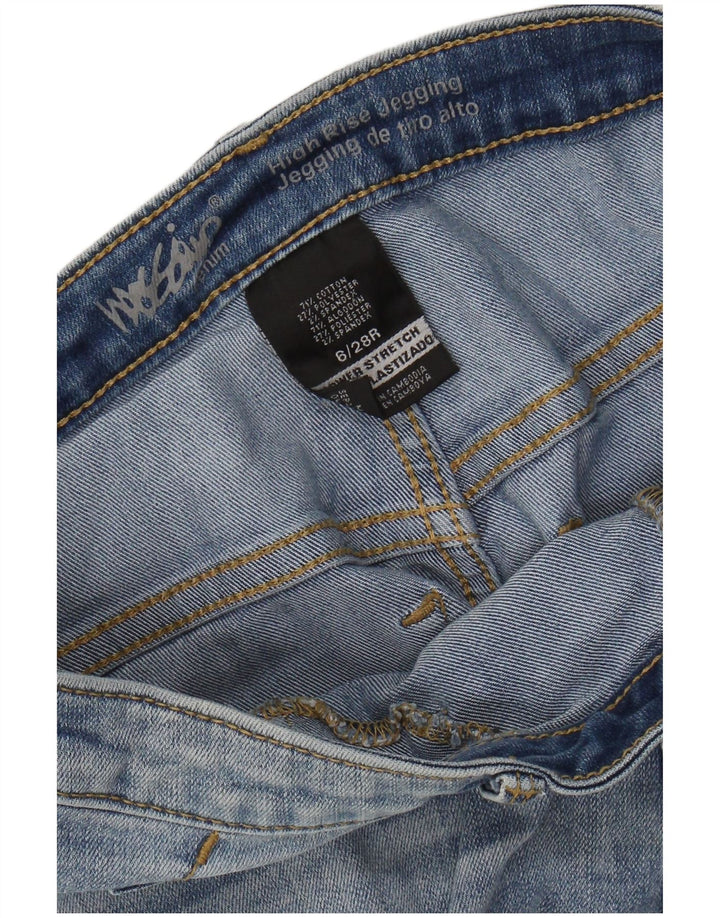 MOSSIMO Damen Distressed High Rise Jegging Jeans US 6 Medium W28 L28 Blau