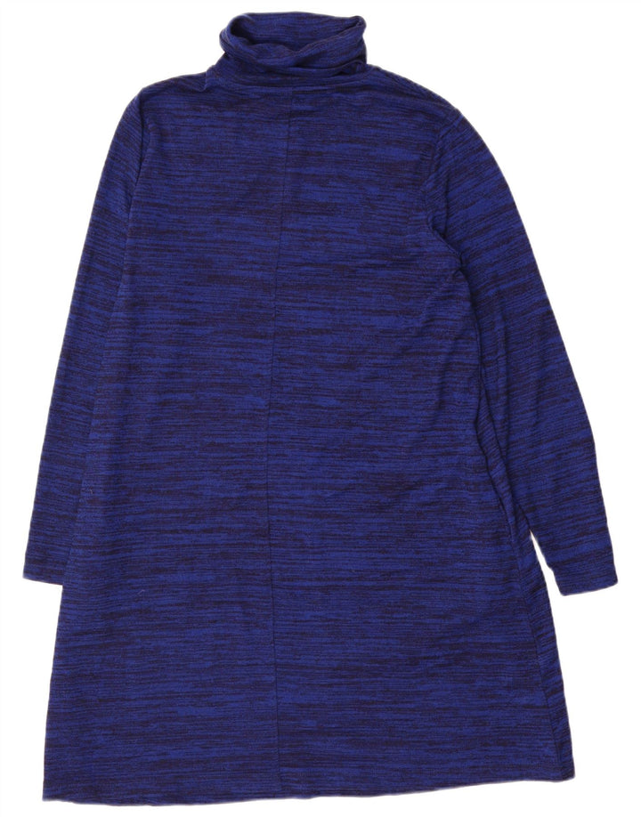 Marks & Spencer Damen-Pulloverkleid, Gr. 44, Marineblau, gesprenkeltes Polyester