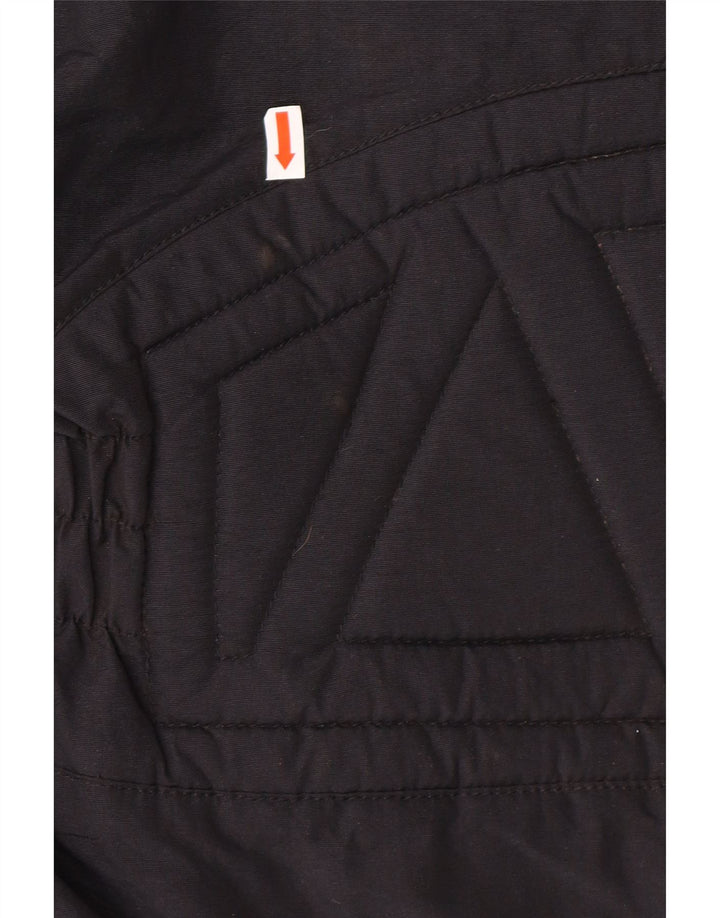VINTAGE Mens Graphic Biker Jacket UK 36 Small Black Colourblock Nylon
