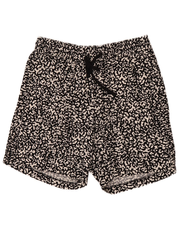 Marks & Spencer Damen-Freizeitshorts UK 12 Medium W32 Schwarzer Animal-Print