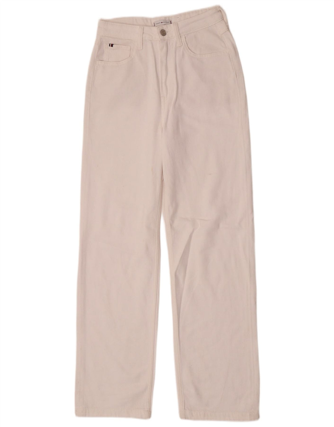 Tommy Hilfiger Damen Straight Jeans W27 L30 Weiße Baumwolle