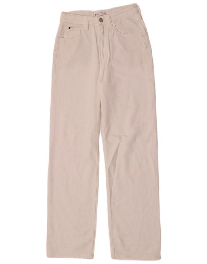 Tommy Hilfiger Damen Straight Jeans W27 L30 Weiße Baumwolle