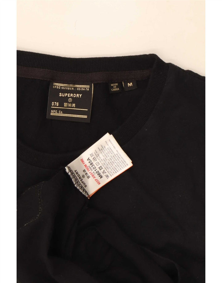 Superdry Herren Grafik-Oberteil, langärmelig, mittelschwarz, Baumwolle