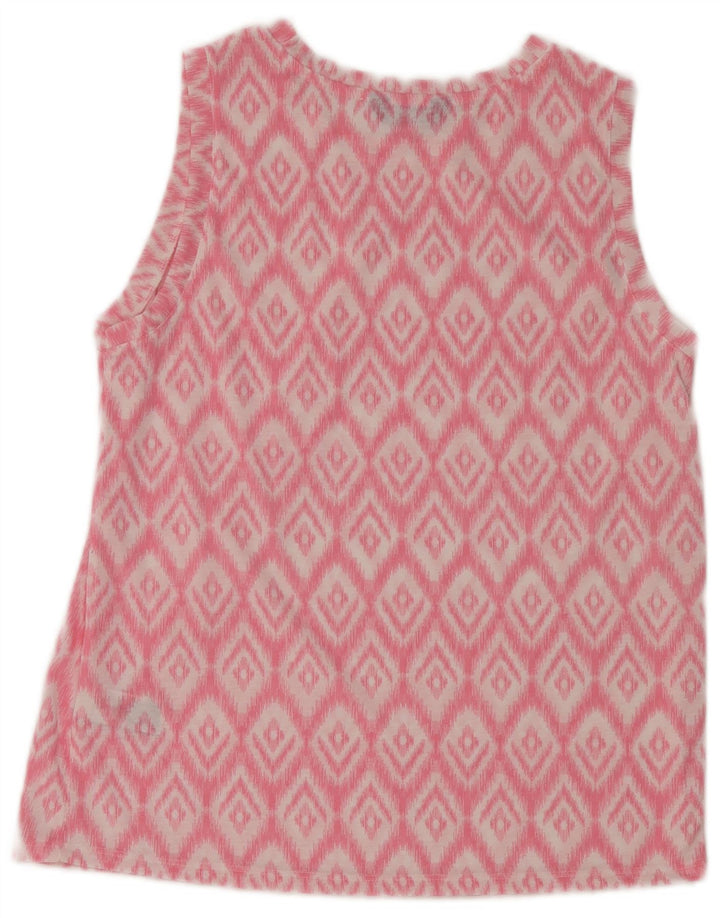Marks & Spencer Damen-Bluse, ärmellos, Gr. 8, rosa, Ikat-Polyester