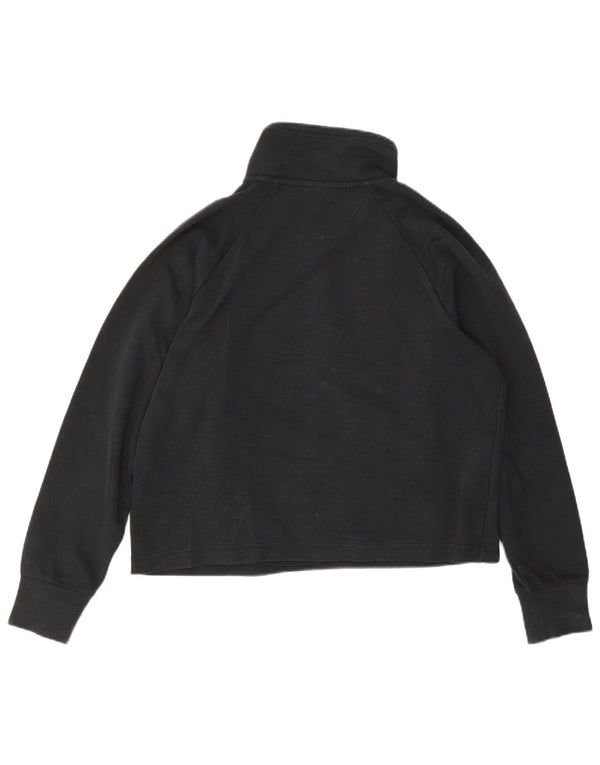 Nike Damen-Sweatshirt mit übergroßem Crop-Ausschnitt und Reißverschluss, Gr. 10, Größe S, Schwarz