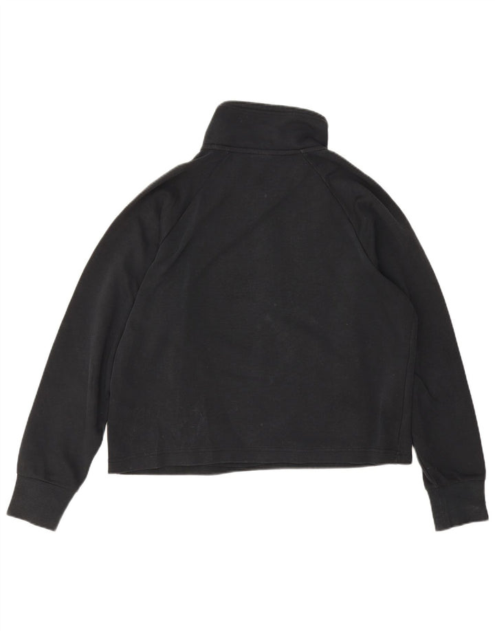 Nike Damen-Sweatshirt mit übergroßem Crop-Ausschnitt und Reißverschluss, Gr. 10, Größe S, Schwarz