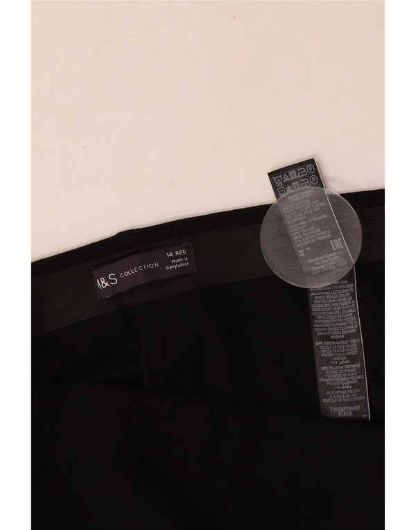 Marks & Spencer Damen Gerade Freizeithose UK 14 Large W32 L29 Schwarz