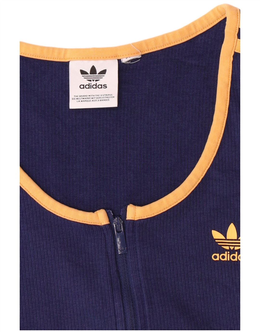 Adidas Damen Full Zip Crop Top UK 6 XS Marineblau