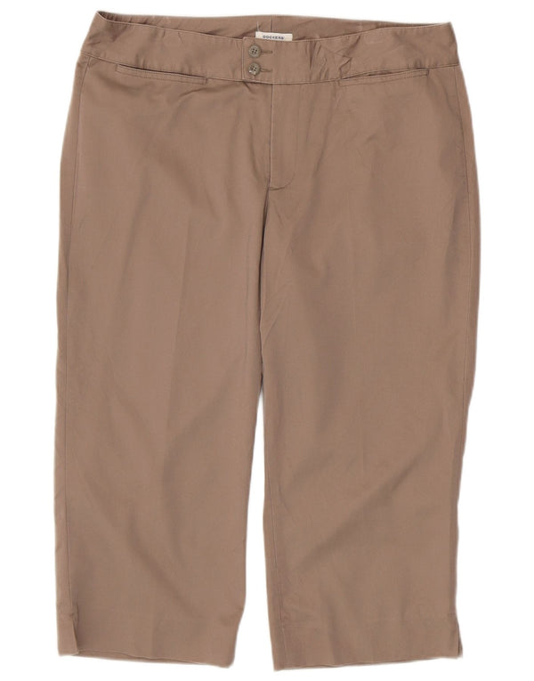 Dockers Damen Caprihose US 12 Large W34 L20 Beige Baumwolle