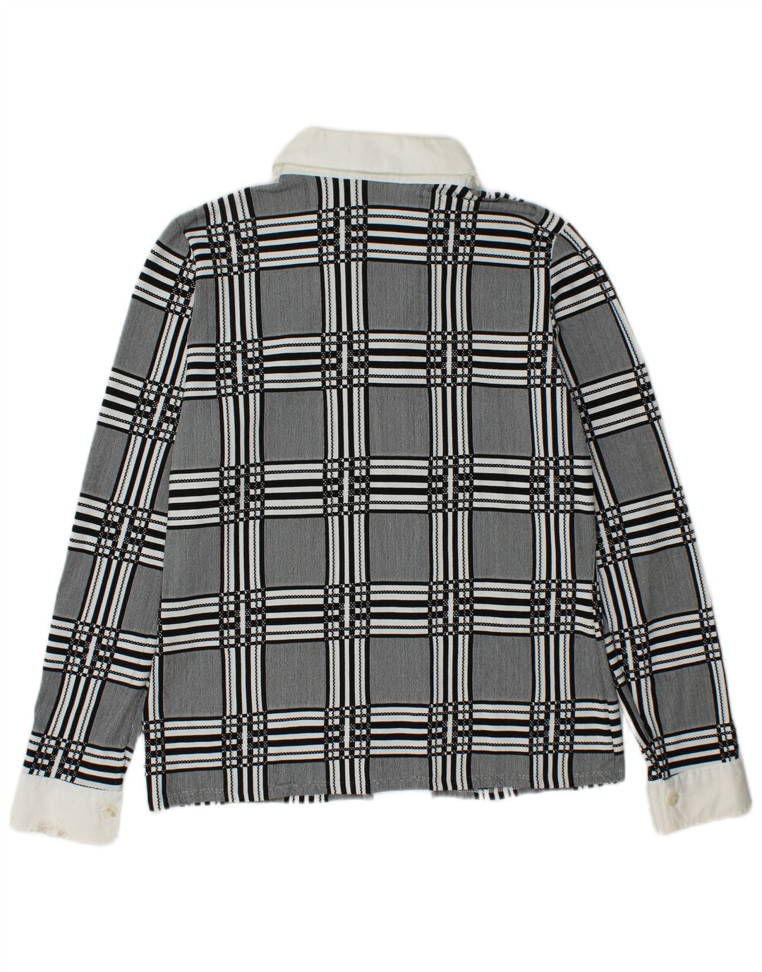 NARACAMICIE Damen Zweireihige Hemdbluse UK 14 Mittelgrau kariert