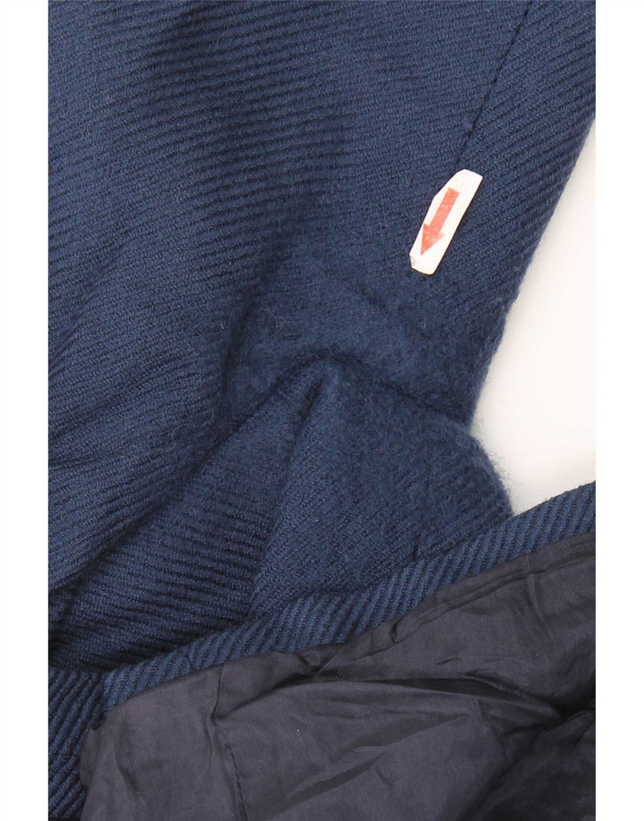 Luisa Spagnoli Damen 5-Knopf-Blazerjacke IT 46 Große blaue Schurwolle