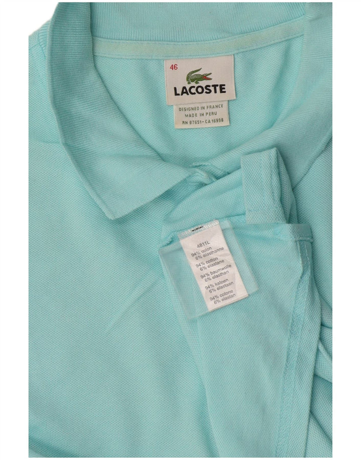 Lacoste Damen Poloshirt Größe 46 XL Blaue Baumwolle