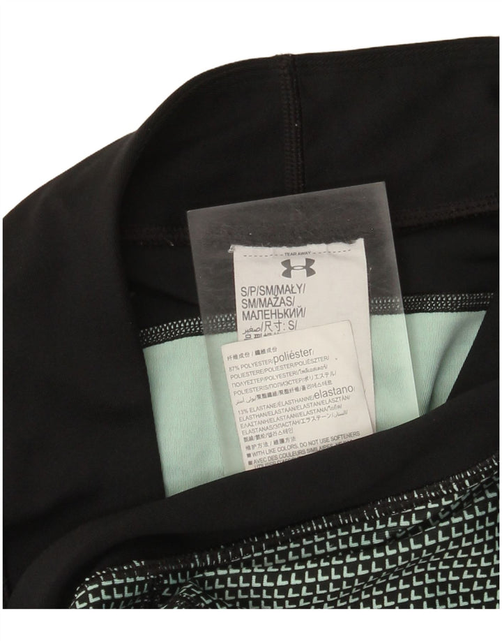 Under Armour Damen Leggings UK 10 Small Schwarz Geometrisch Polyester