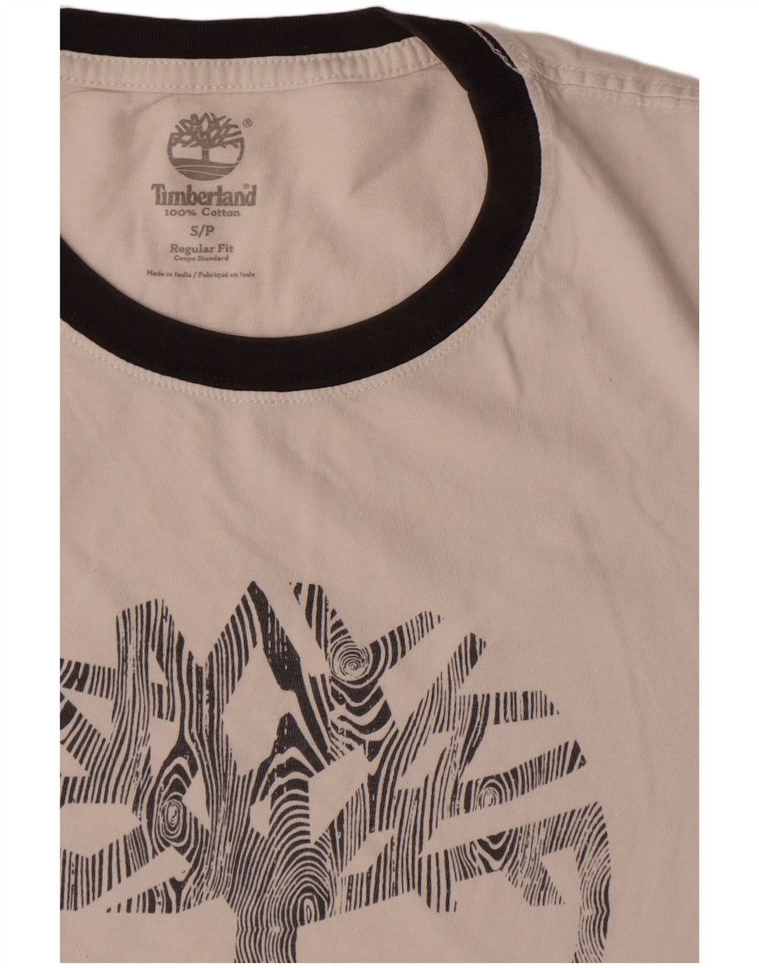 Timberland Herren-T-Shirt mit normaler Passform, Grafik, Größe S, weiße Baumwolle