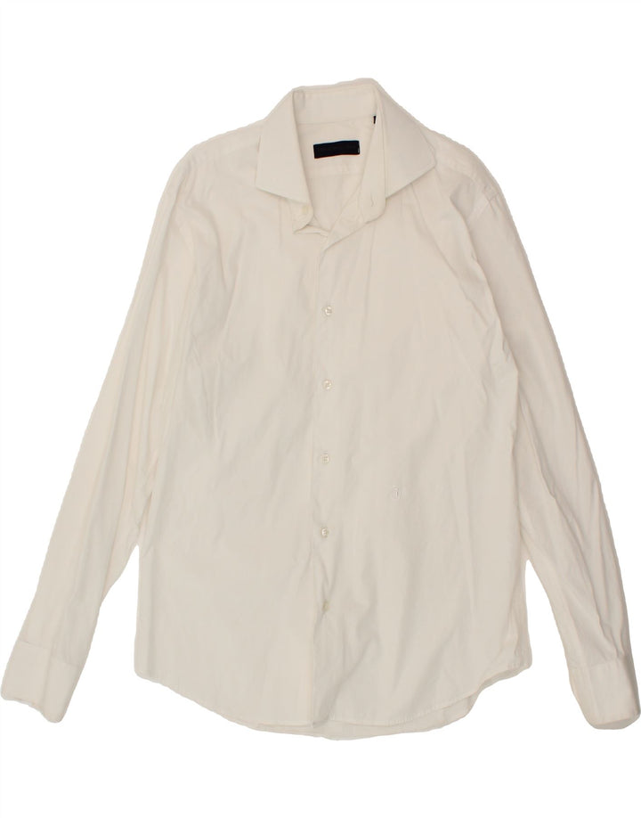 TRUSSARDI Mens Shirt Size 16 41 Large White Vintage Trussardi and Second-Hand Trussardi from Messina Hembry 