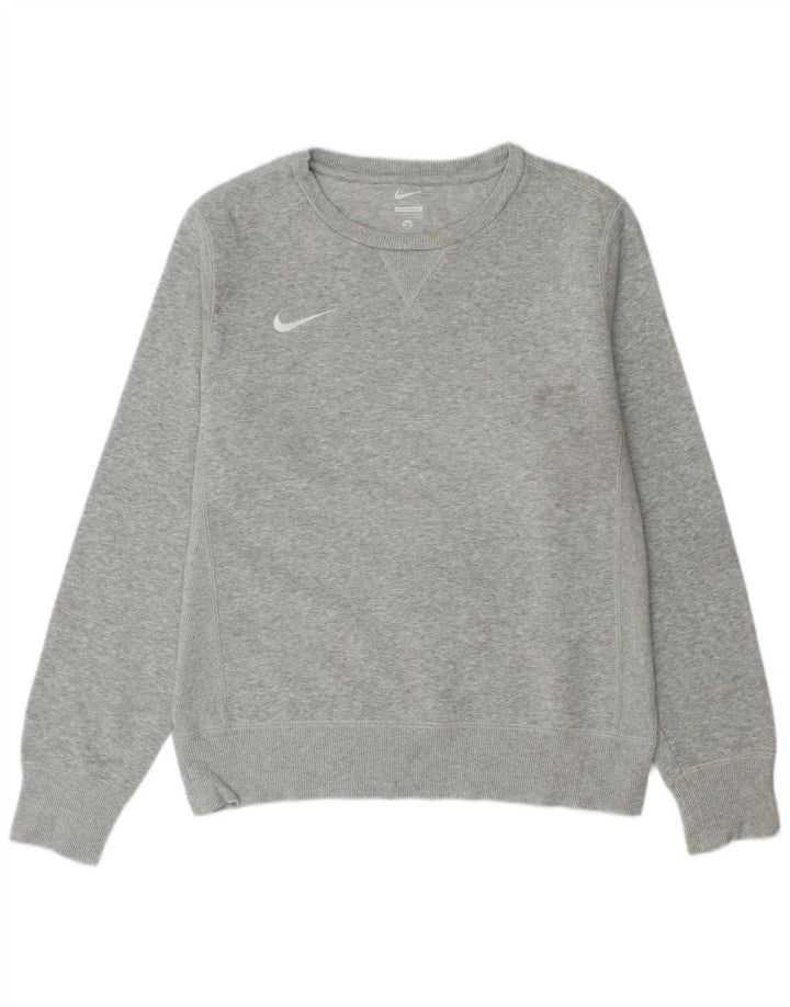 Nike Herren-Sweatshirt-Pullover, klein, grau gefleckte Baumwolle