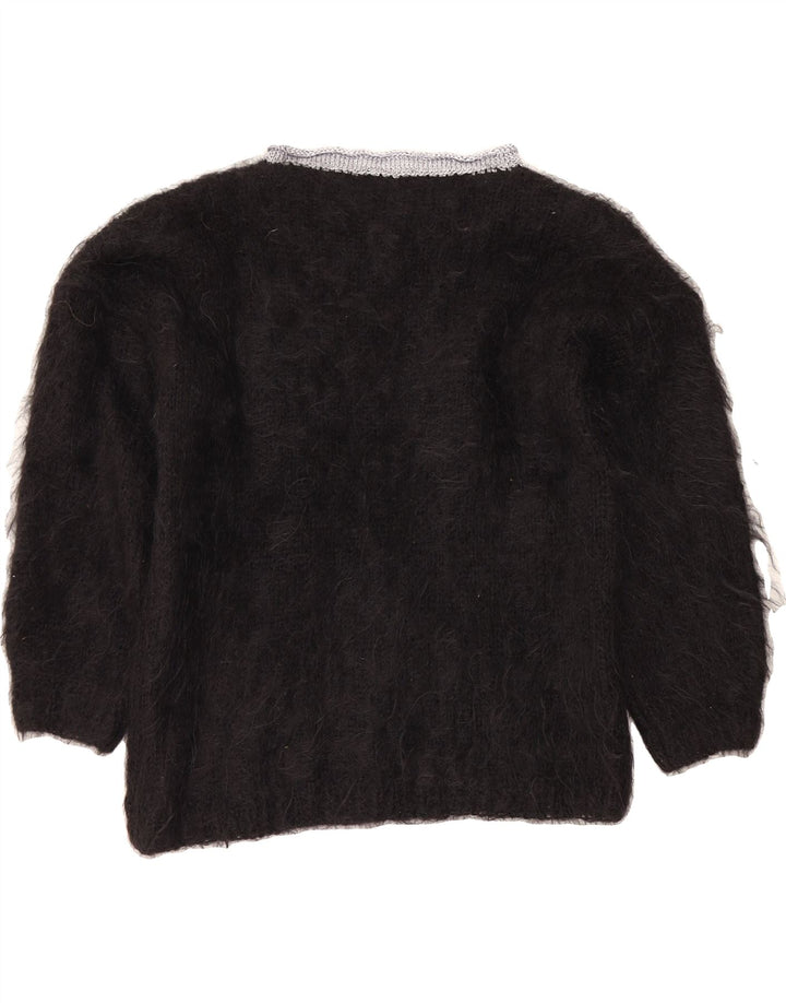 VINTAGE Womens Crew Neck Jumper Sweater UK 14 Medium Black Vintage Vintage and Second-Hand Vintage from Messina Hembry 