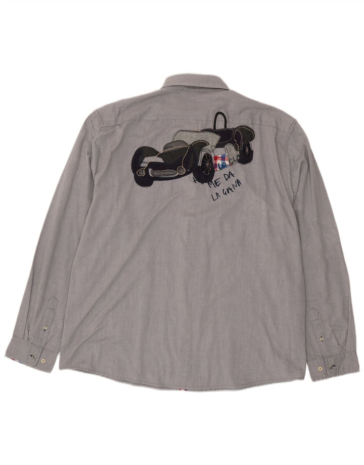 Desigual Herren Grafikshirt 3XL Grau Polyester