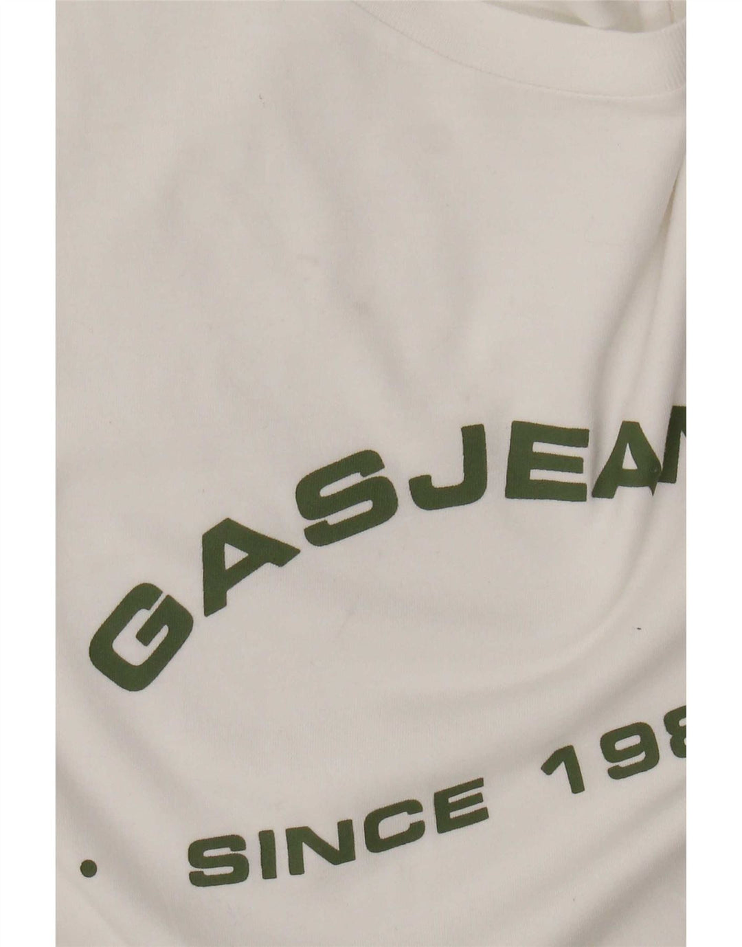 Gas Herren Grafik-T-Shirt-Oberteil Mittelweiß