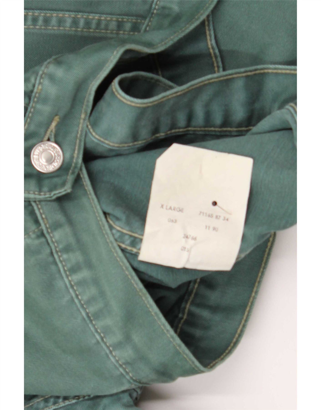 Levi's Herren Jeansjacke UK 42 XL Grüne Baumwolle