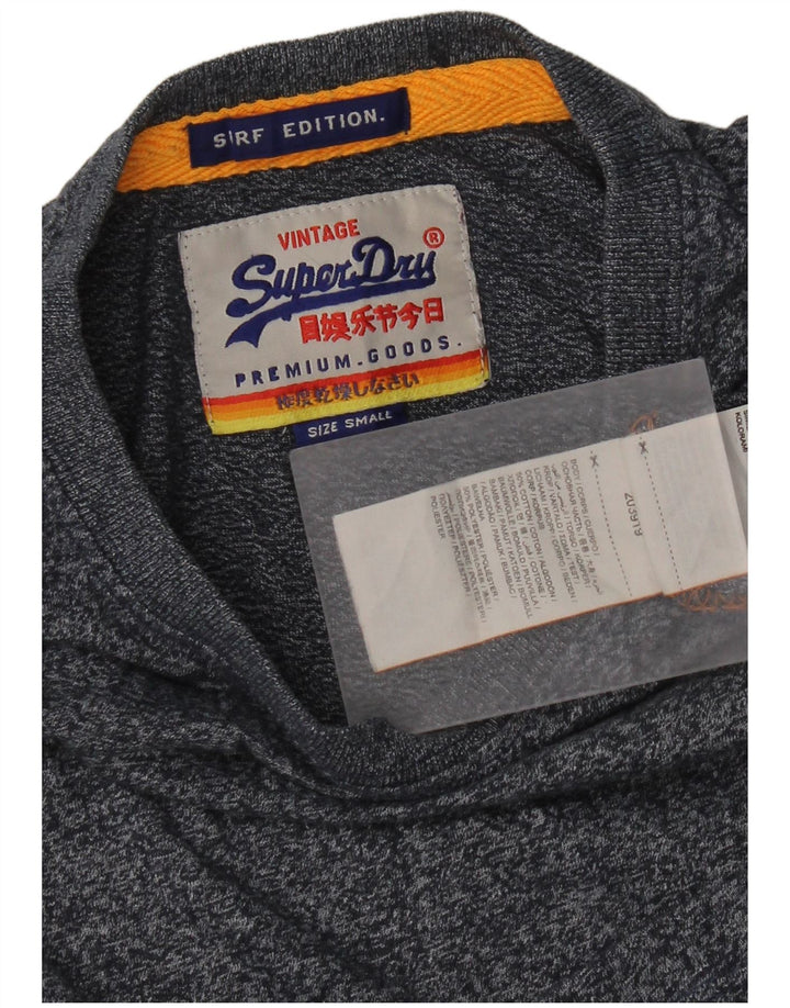Superdry T-Shirt-Oberteil für Herren, Größe S, Marineblau, gesprenkelte Baumwolle