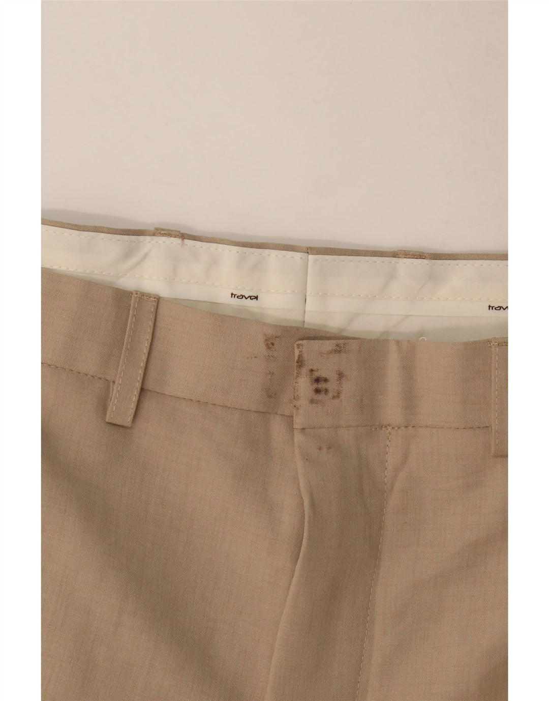 MARKS & SPENCER Gerade Herren-Chinohose W42 L31 Beige Polyester