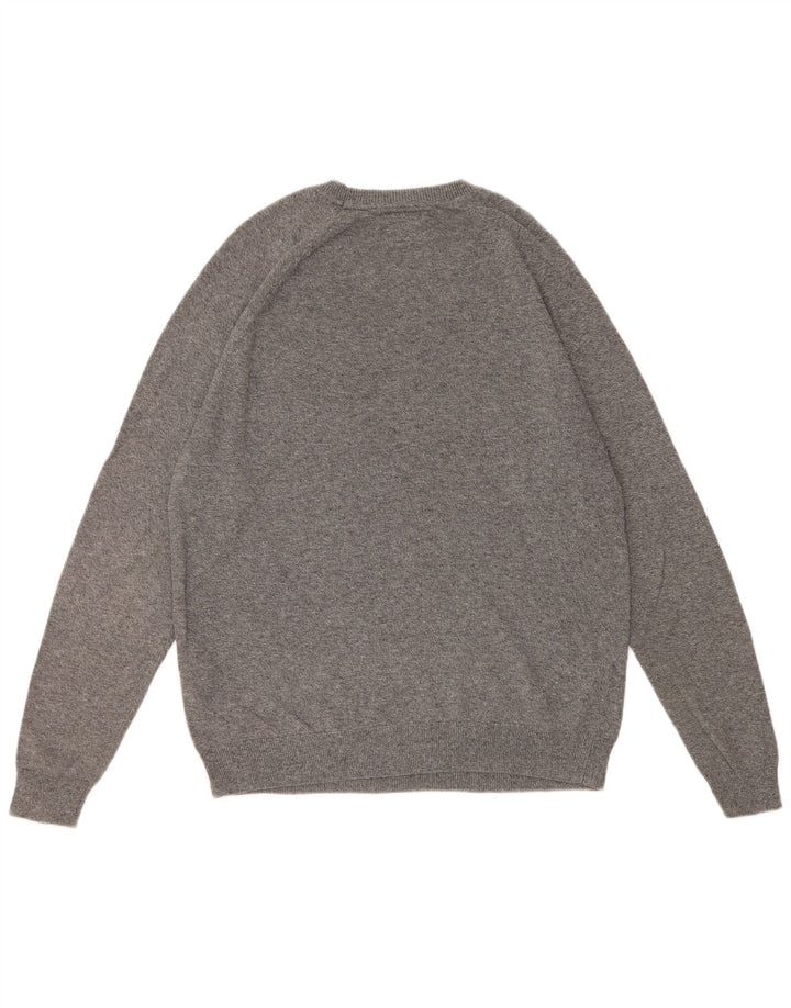 Superdry Herren-Pullover mit Rundhalsausschnitt, mittelgrau gesprenkelte Baumwolle