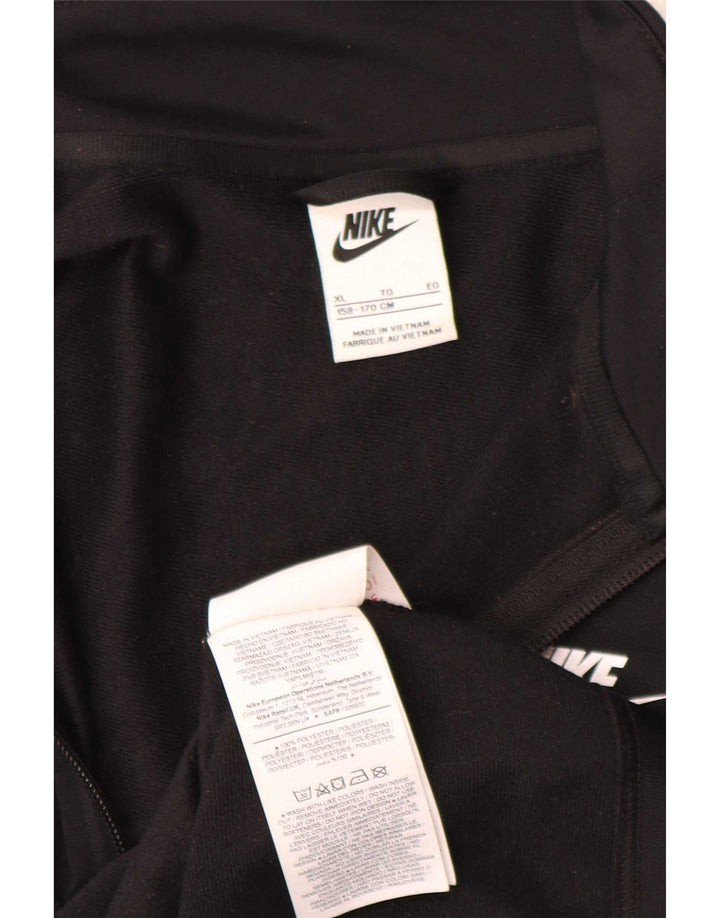 Nike Jungen-Trainingsanzugoberteil mit Grafik, 12–13 Jahre, XL, schwarzes Polyester