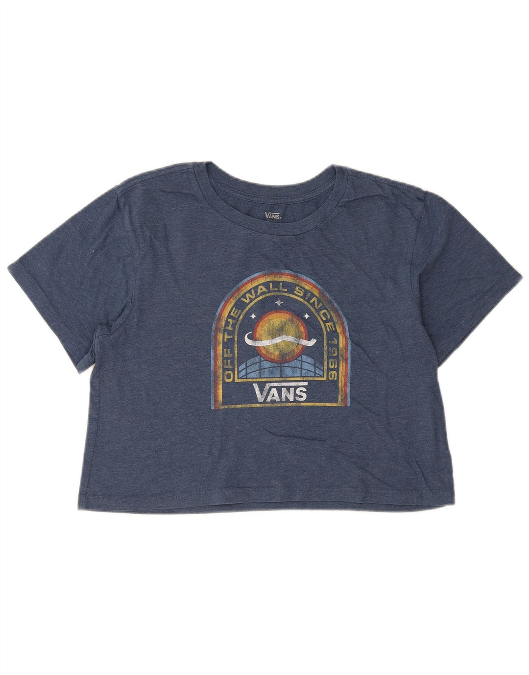 Vans Damen Crop Oversize Graphic T-Shirt Top UK 10 Small Blau