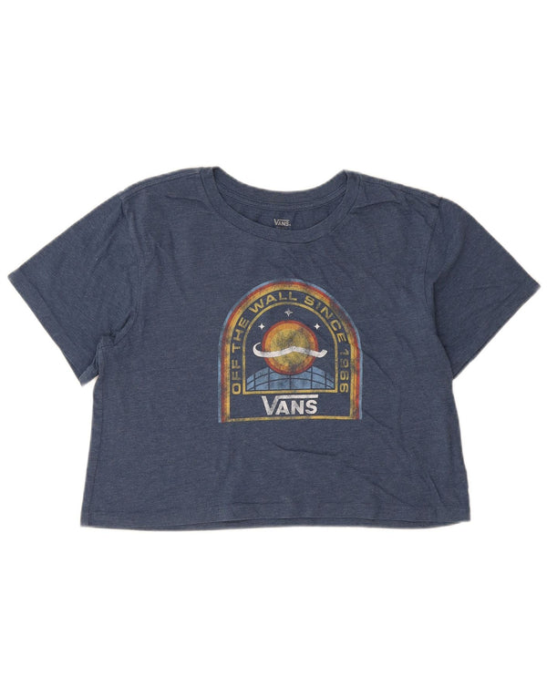 Vans Damen Crop Oversize Graphic T-Shirt Top UK 10 Small Blau