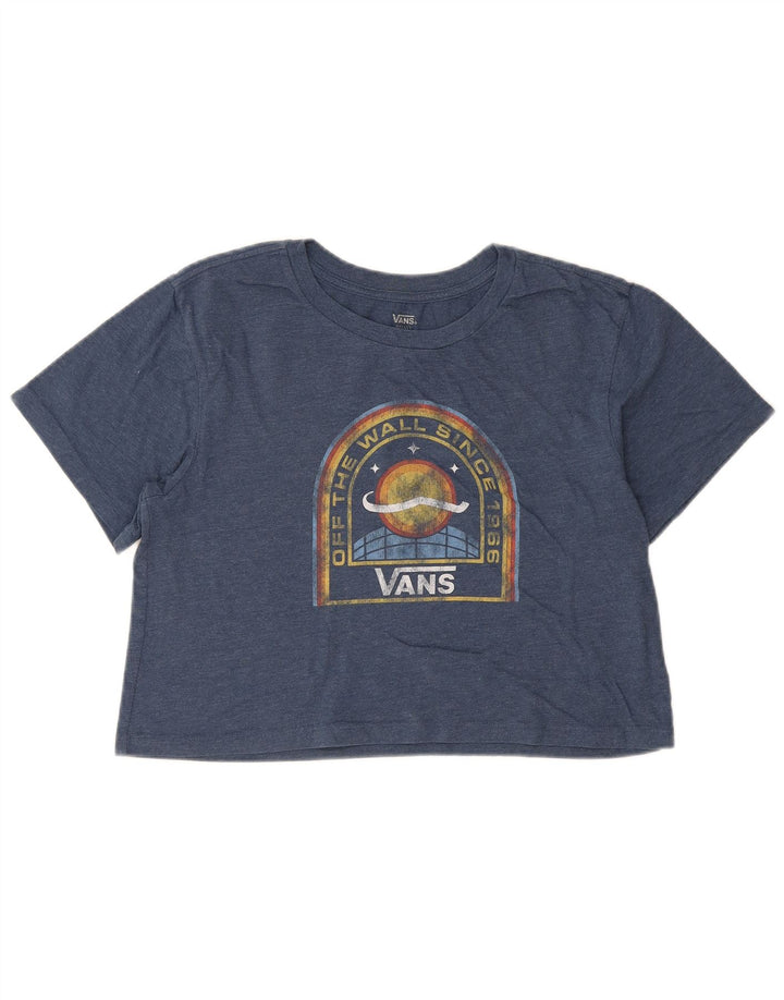 Vans Damen Crop Oversize Graphic T-Shirt Top UK 10 Small Blau