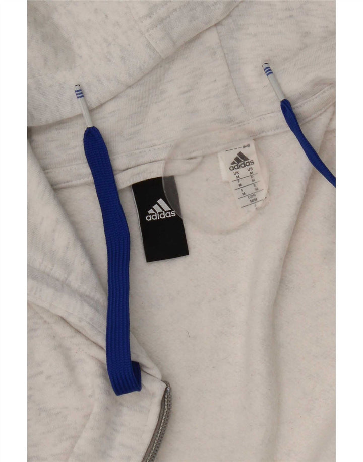 Adidas Herren Graphic Zip Hoodie Pullover Medium Off White Flecked