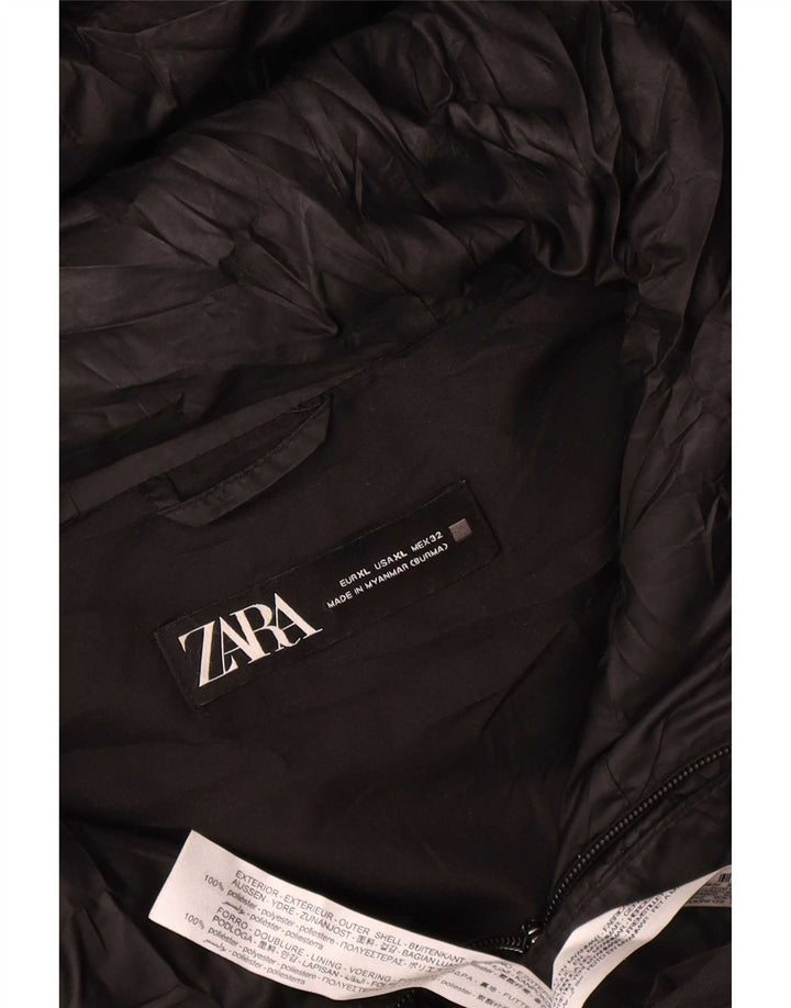 Zara Damen-Jacke mit Kapuze, gepolstert, UK 18, XL, Schwarz, Polyester