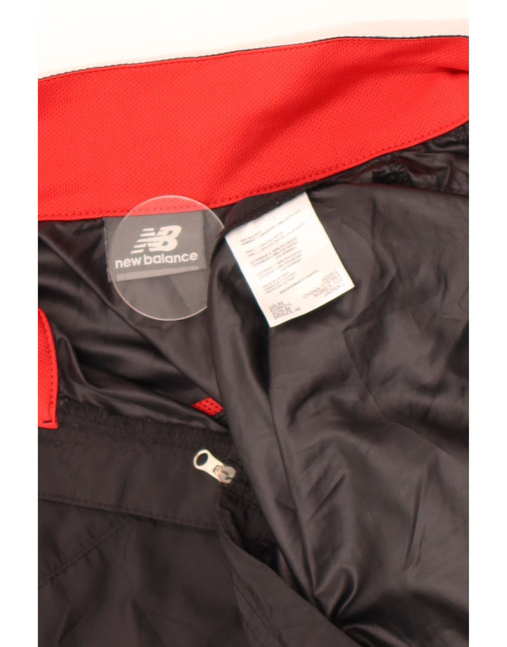 New Balance Herren-Trainingsanzug-Top-Jacke, großes schwarzes Polyester