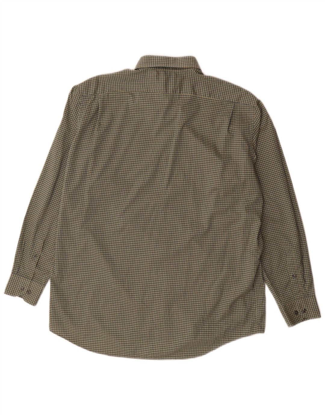 Lacoste Herrenhemd, Größe 42, große Khaki-Gingham-Baumwolle