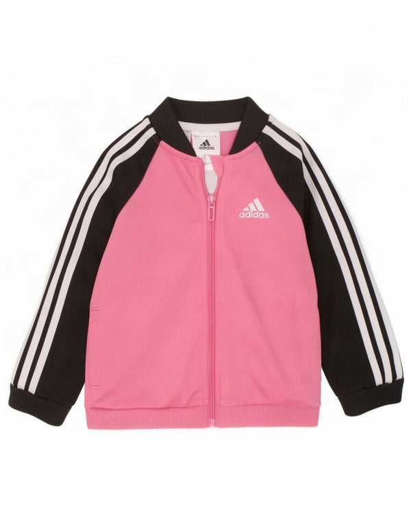 Adidas Baby-Mädchen-Trainingsanzug-Top-Jacke, 12–18 Monate, rosa Farbblock
