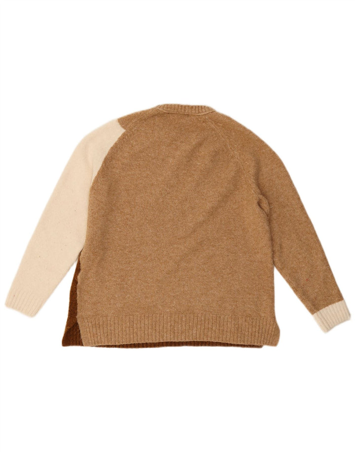 Marks & Spencer Damen Pullover mit Rundhalsausschnitt, UK 12, Mittelbraun