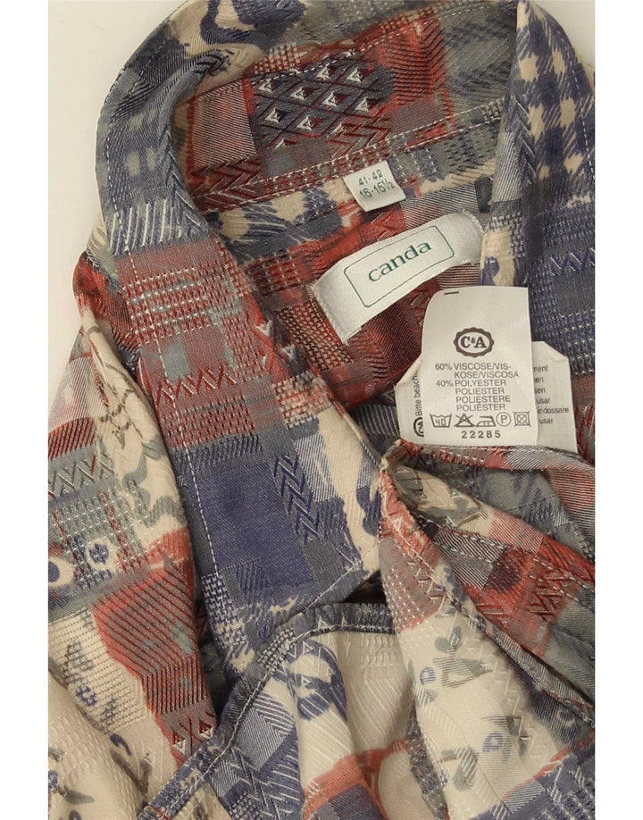 Canda Herrenhemd, Größe 41/42, 16 1/2, groß, mehrfarbig, Patchwork-Viskose