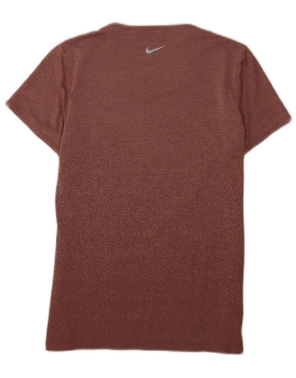 Nike Dri Fit Kurzarm-T-Shirt für Damen, UK 12, mittelbraun gefleckt