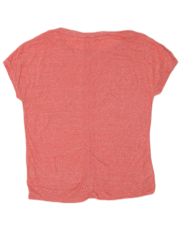 Gap Womens Tall Übergroßes Grafik-T-Shirt-Oberteil UK 10 Small Pink Meliert