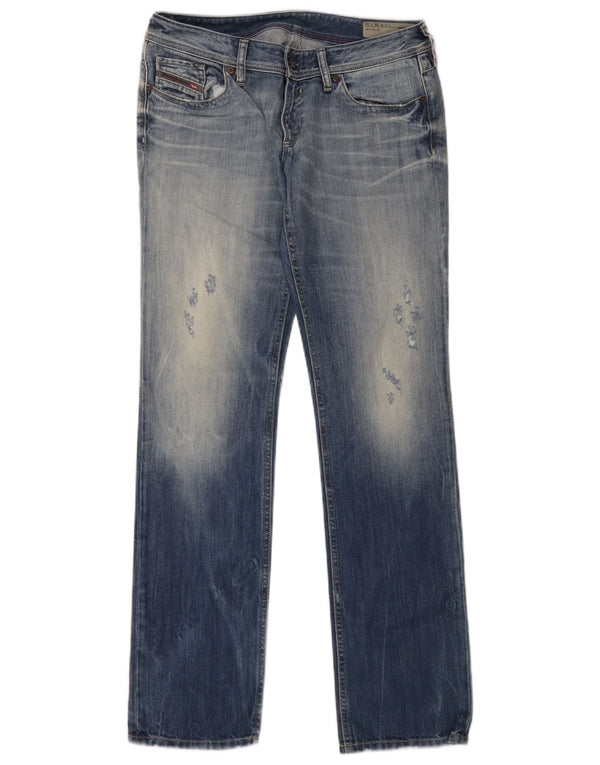 Diesel Damen Distressed Straight Jeans W28 L32 Blaue Baumwolle