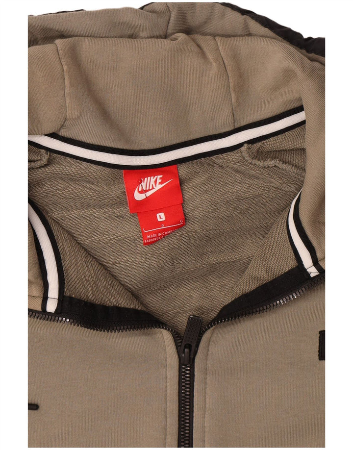 Nike Herren-Kapuzenpullover mit Reißverschluss, groß, Khaki, Baumwolle