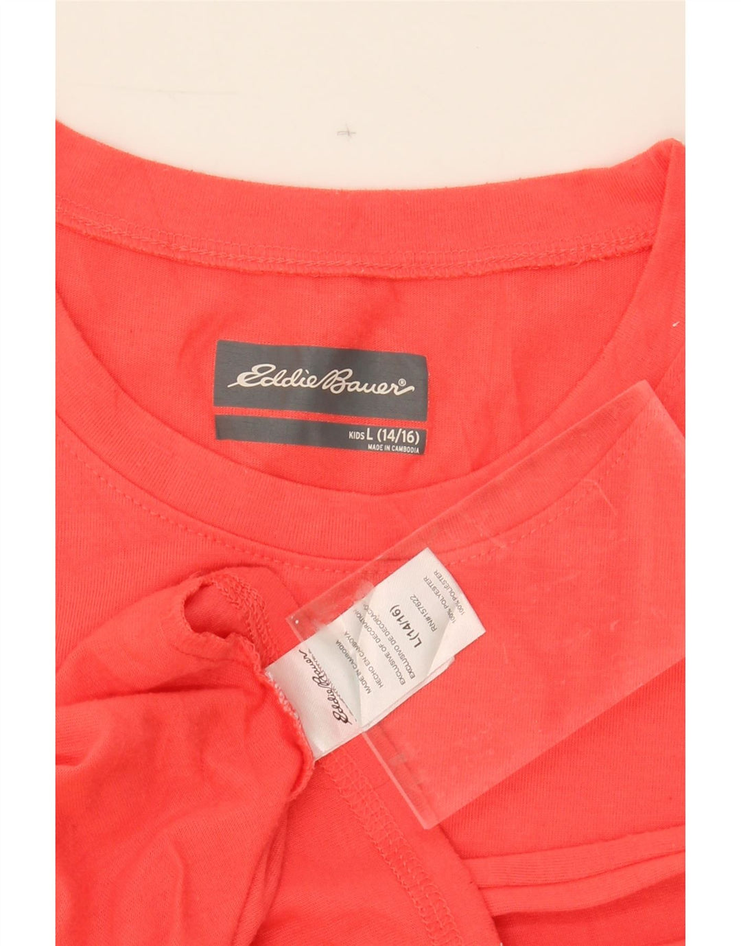 EDDIE BAUER Girls T-Shirt Top 14-15 Years Large  Orange Polyester Vintage Eddie Bauer and Second-Hand Eddie Bauer from Messina Hembry 