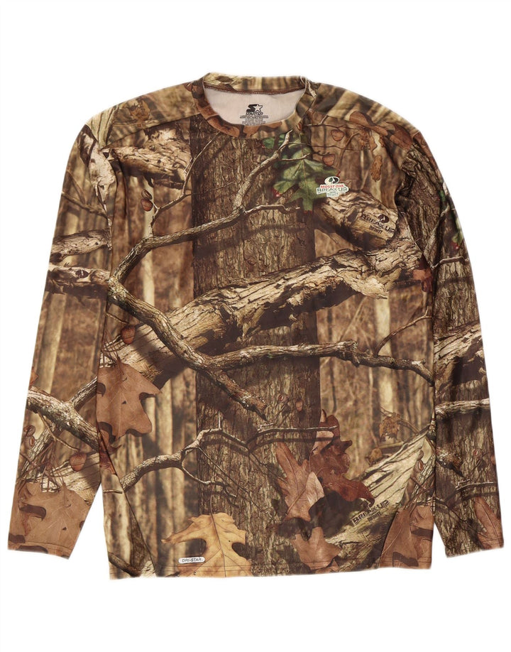 Starter Herren Mossy Oak Graphic Top Langarm UK 42/44 Large Braun