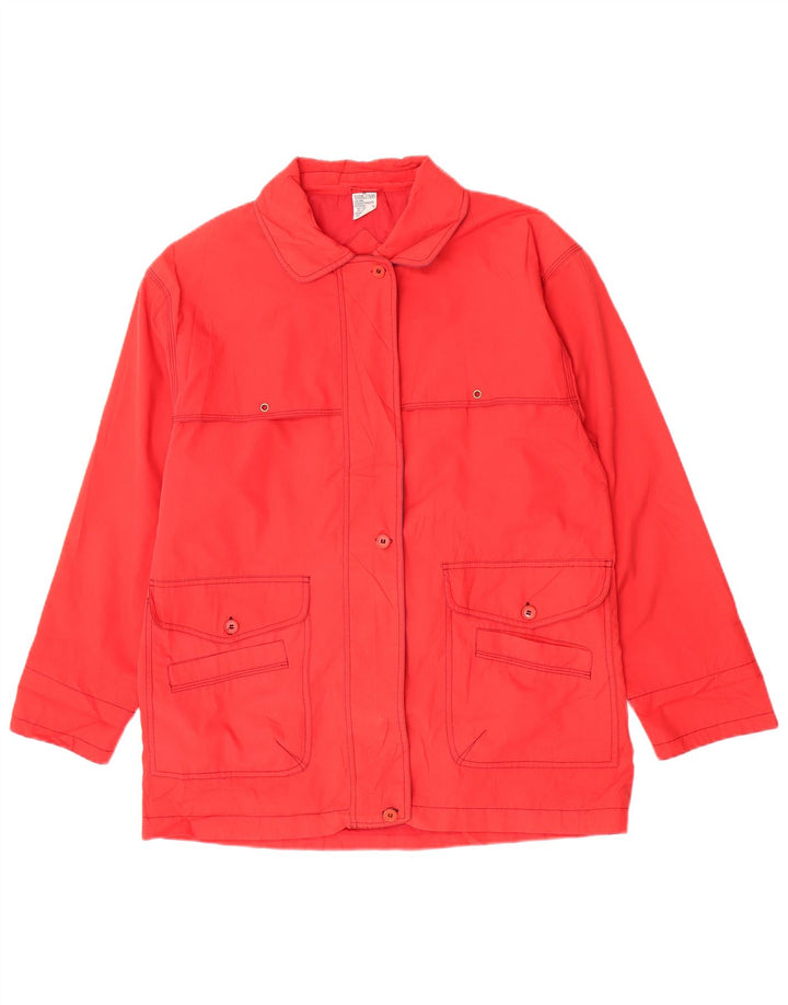 Vintage Damen Utility Jacke UK 18 XL Rot Polyester