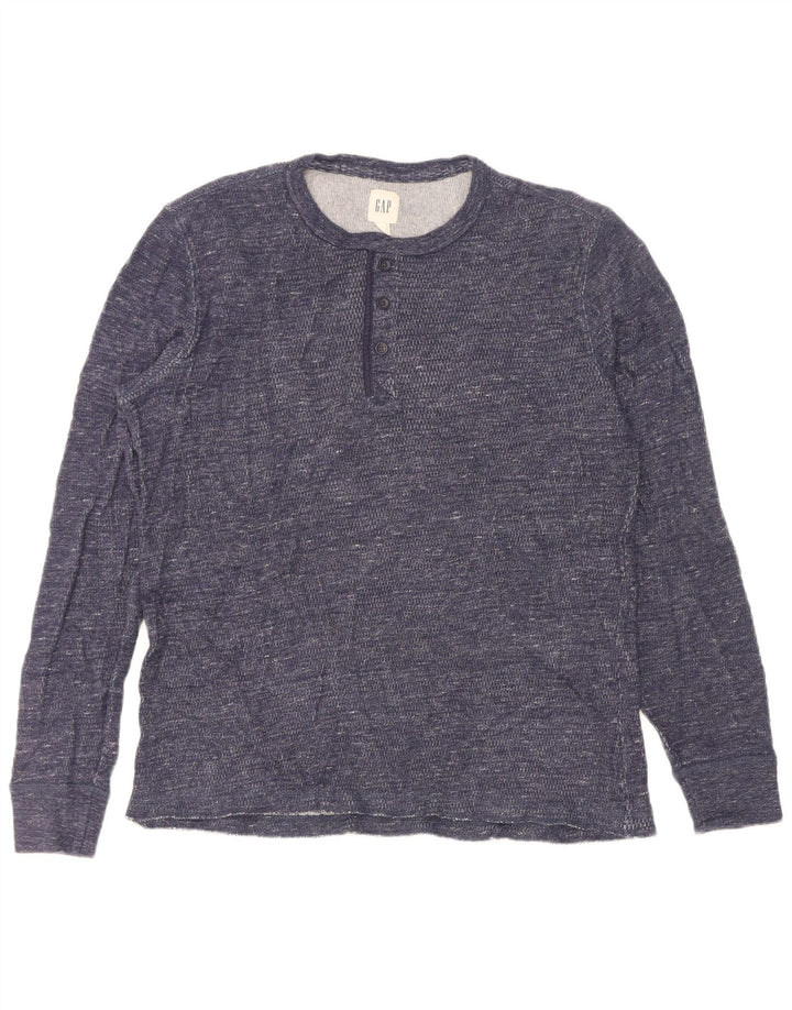 Gap Herren-Oberteil, langärmelig, Mittelblau meliert