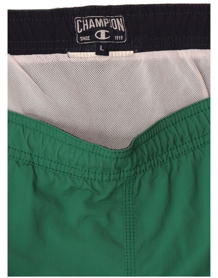 CHAMPION Herren-Badeshorts mit Grafik, Größe L, Grün